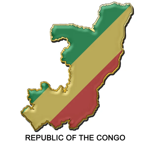 Republika Kongo kovový čep odznak — Stock fotografie