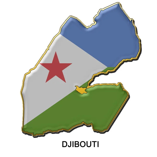 Badge épingle en métal Djibouti — Photo