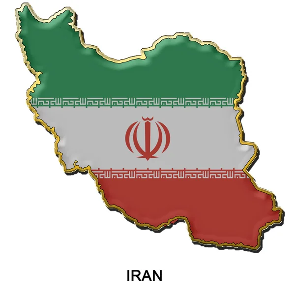 Odznaka pin metalu Iran — Zdjęcie stockowe