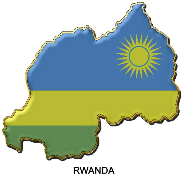 Emblema de pino de metal Ruanda — Fotografia de Stock