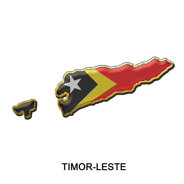 Timor-leste kovový čep odznak — Stock fotografie