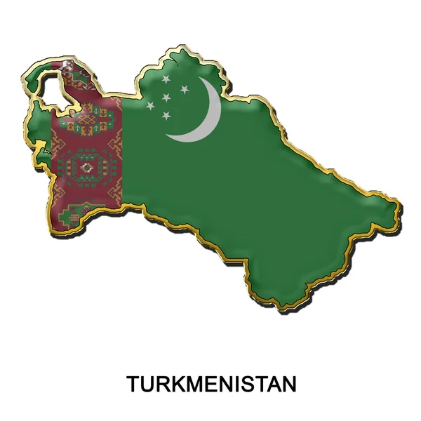 Türkmenistan metal PIN badge — Stok fotoğraf