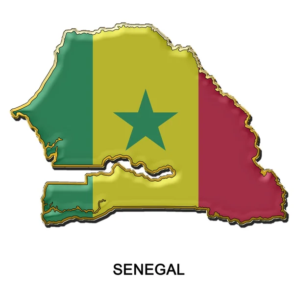 Odznaka pin metalu Senegalu — Zdjęcie stockowe