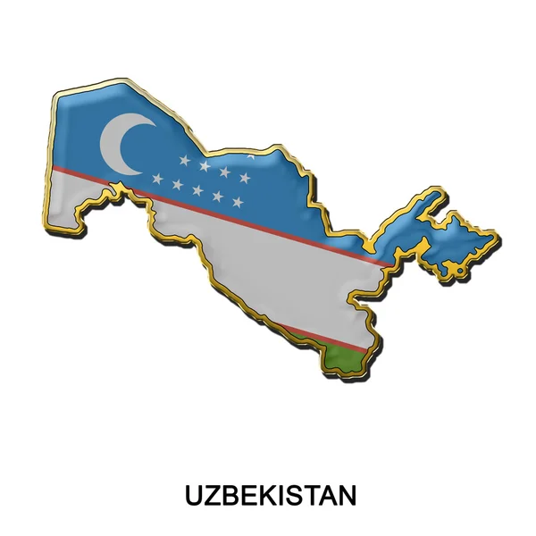 Odznaka pin metalu Uzbekistanu — Zdjęcie stockowe