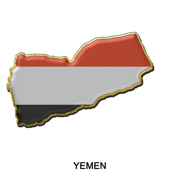 Odznaka pin metalu Jemenu — Zdjęcie stockowe