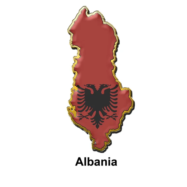 Albânia emblema de pino de metal — Fotografia de Stock