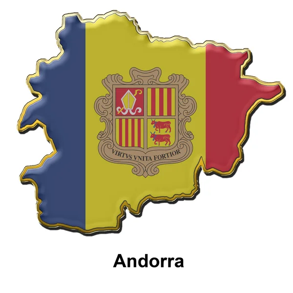 Distintivo de pino de metal Andorra — Fotografia de Stock