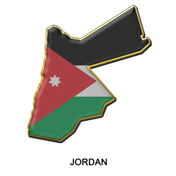 Jordánsko kovový čep odznak — Stock fotografie