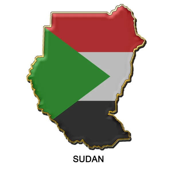 Odznaka pin metalu Sudanu — Zdjęcie stockowe