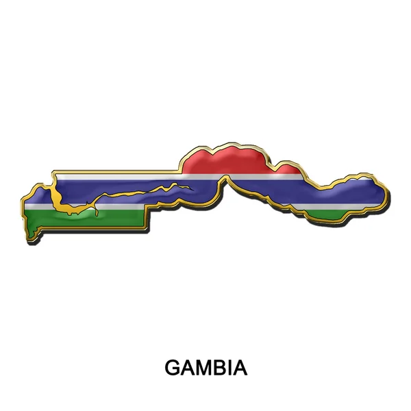 Бейдж металевий штир Гамбія — стокове фото