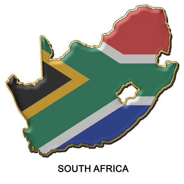 Dél-Afrika fém kitűző jelvény — Stock Fotó