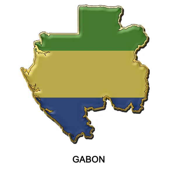 Distintivo perno in metallo Gabon — Foto Stock