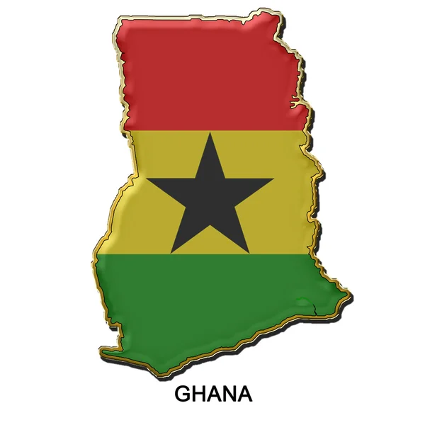 Ghana kovový čep odznak — Stock fotografie