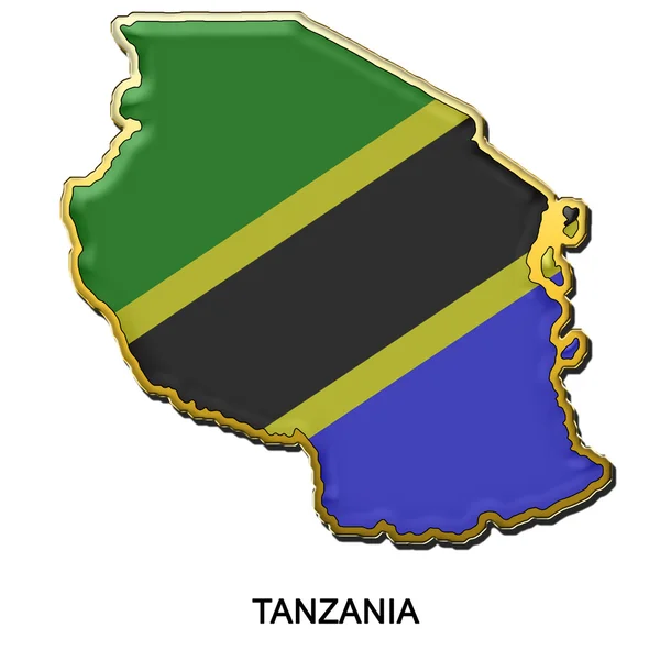 Odznaka pin metalu Tanzanii — Zdjęcie stockowe
