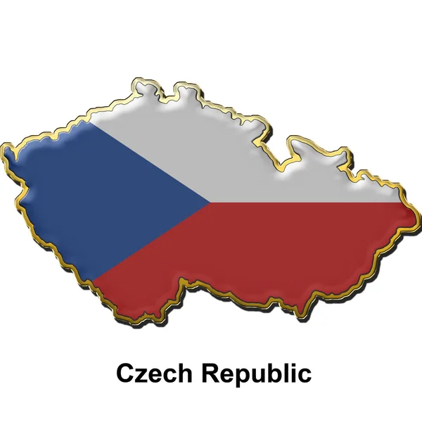 República Checa emblema de pino de metal — Fotografia de Stock