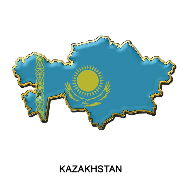 Cazaquistão distintivo de pino de metal — Fotografia de Stock
