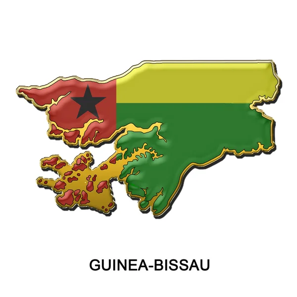 Guinea bissau kovový čep odznak — Stock fotografie