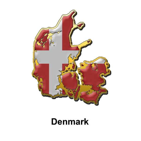 Danemark badge broche métallique — Photo