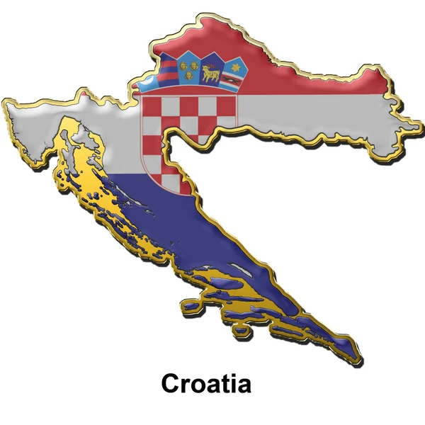 크로아티아 금속 핀 배지 — 스톡 사진