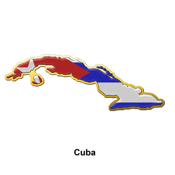 Kuba odznaka pin metalu — Zdjęcie stockowe