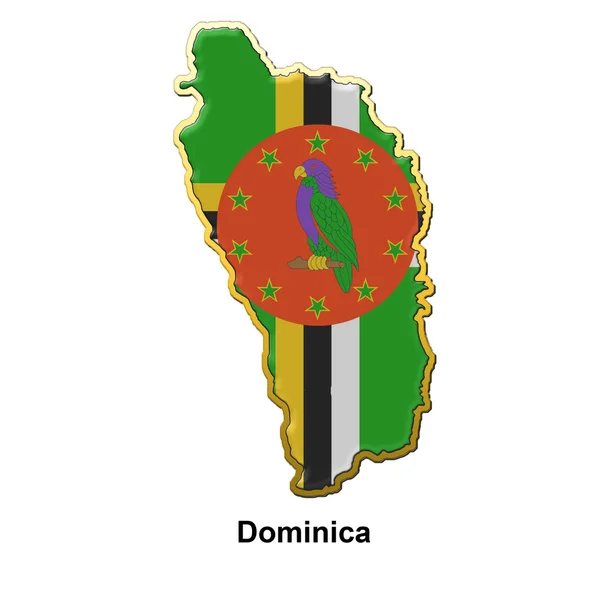 Dominika fém kitűző jelvény — Stock Fotó