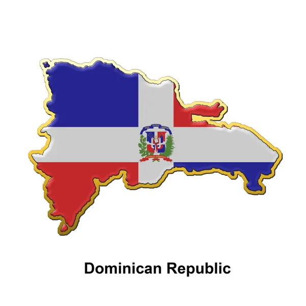 República Dominicana emblema de pino de metal — Fotografia de Stock