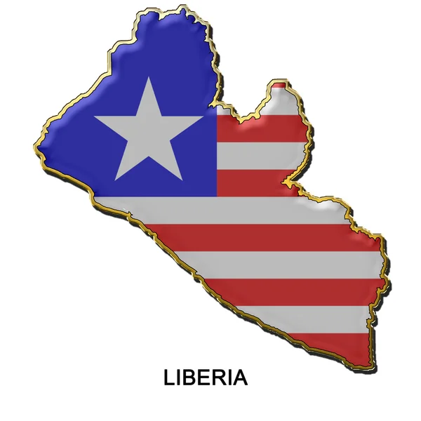 Emblema de pino de metal Libéria — Fotografia de Stock