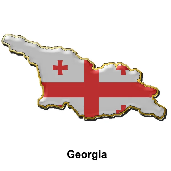 Odznaka pin metalu Gruzji — Zdjęcie stockowe