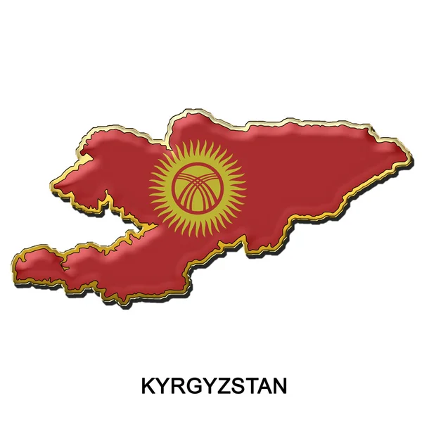 Crachá de pino de metal do Quirguistão — Fotografia de Stock