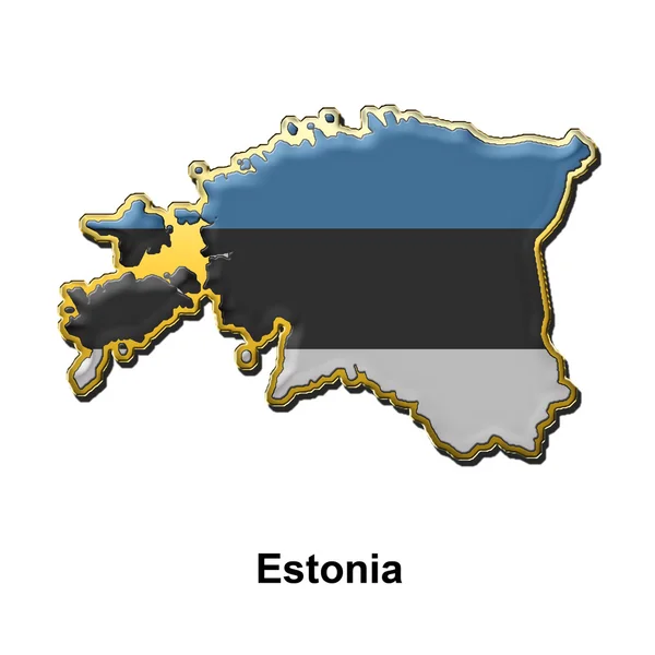 Estonsko kovový čep odznak — Stock fotografie
