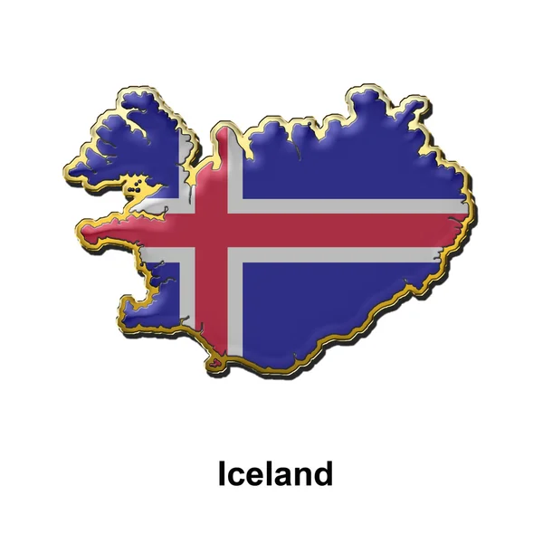 Island kovový čep odznak — Stock fotografie