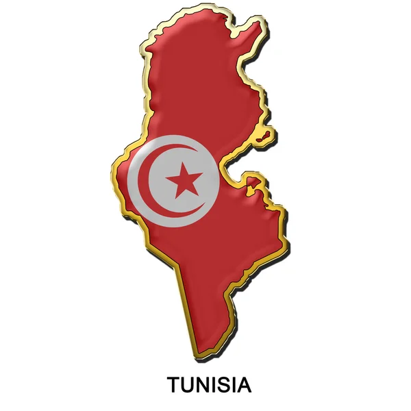 Tunisko kovový čep odznak — Stock fotografie