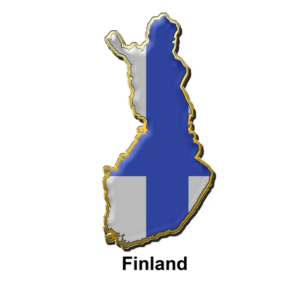Finsko kovový čep odznak — Stock fotografie