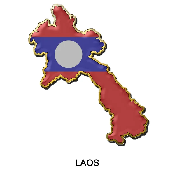 Laos metal PIN badge — Stok fotoğraf