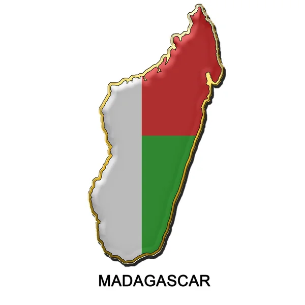 Odznaka pin metalu Madagaskar — Zdjęcie stockowe