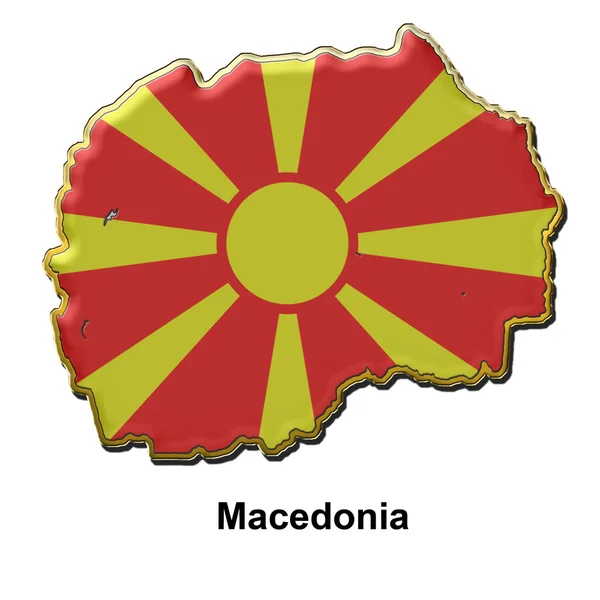Odznaka pin metalu Macedonii — Zdjęcie stockowe