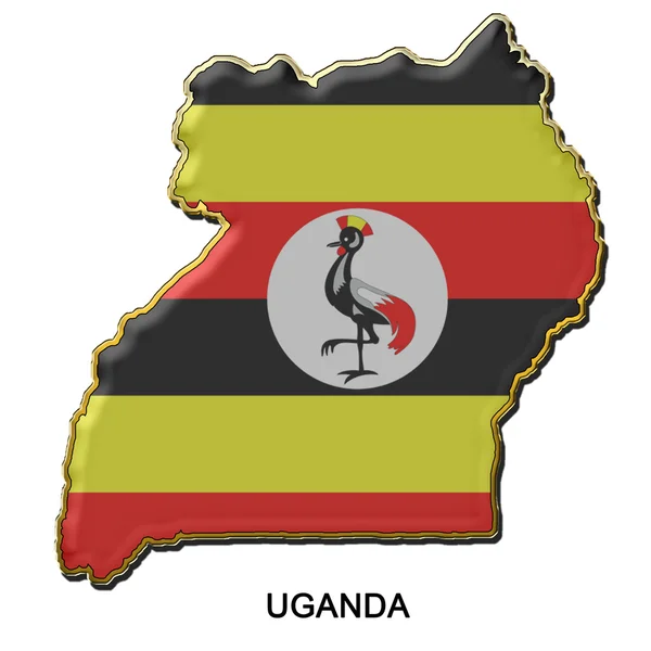 Uganda kovový čep odznak — Stock fotografie
