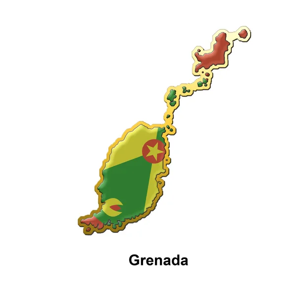 Grenada spilla in metallo distintivo — Foto Stock