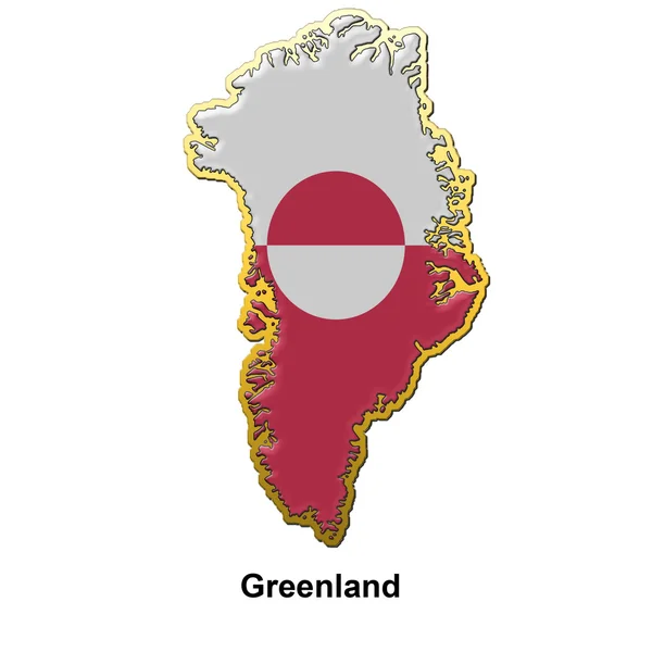 Emblema de pino de metal da Groenlândia — Fotografia de Stock