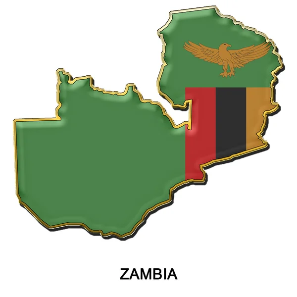 Металлический значок Замбии — стоковое фото