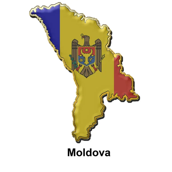 Moldávia emblema de pino de metal — Fotografia de Stock