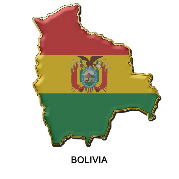 Distintivo de pino de metal Bolívia — Fotografia de Stock