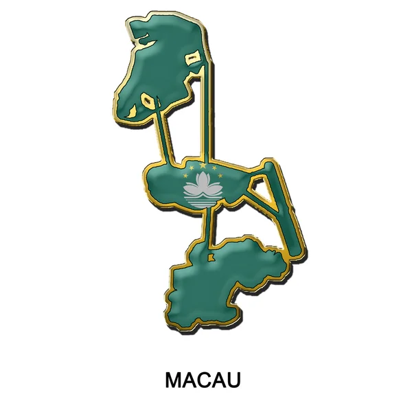 Distintivo perno in metallo Macao — Foto Stock