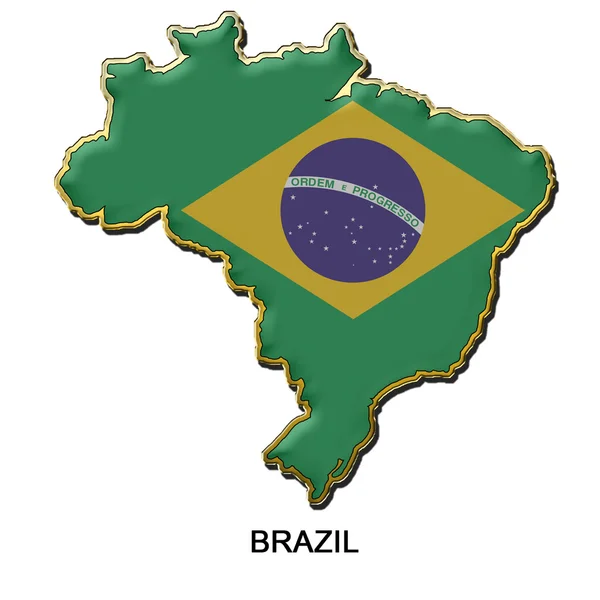 Металлический значок Бразилии — стоковое фото