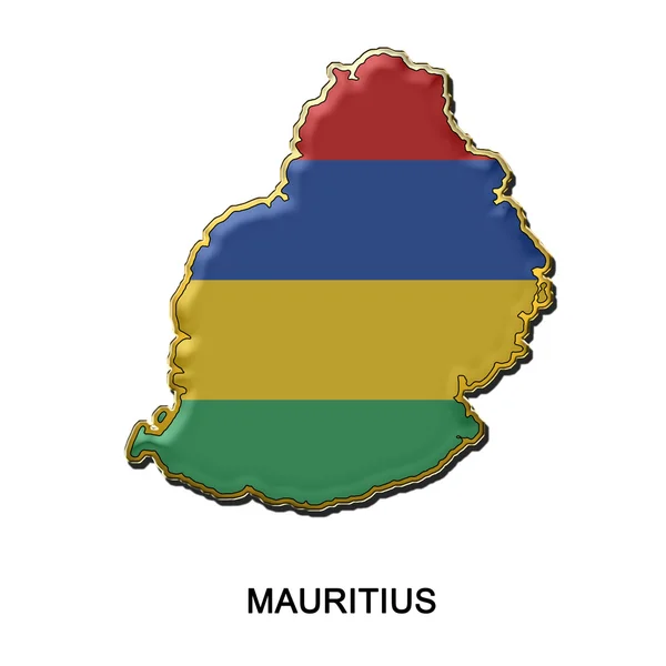 Odznaka pin metalu Mauritius — Zdjęcie stockowe