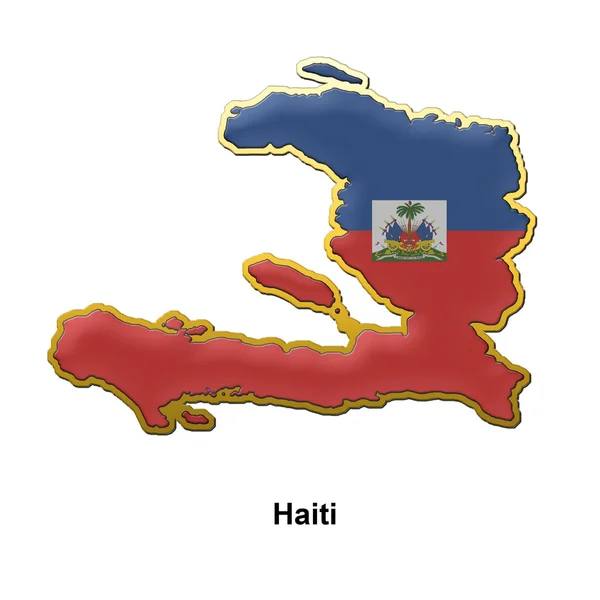 Haïti badge broche métallique — Photo