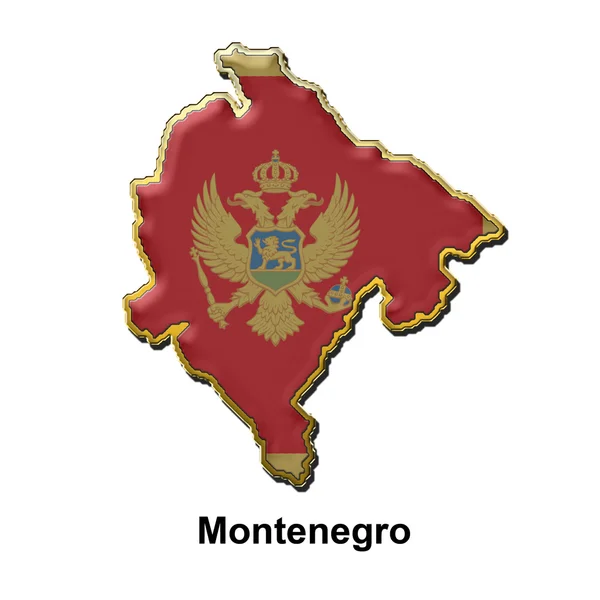 Odznaka pin metalu Czarnogóra — Zdjęcie stockowe