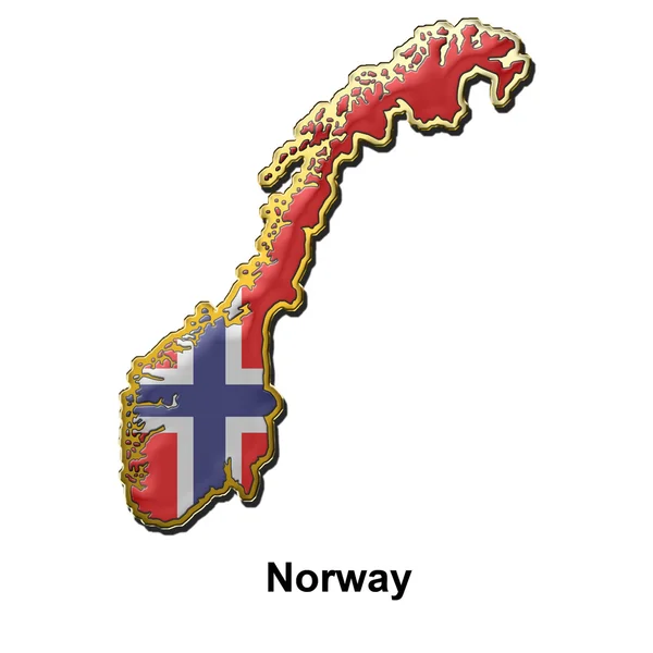 Norwegische Metallanstecknadel — Stockfoto