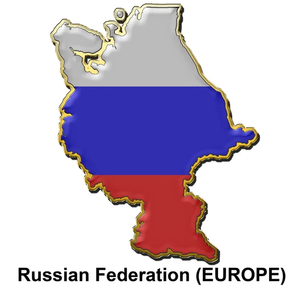 Odznaka pin metalu Federacja Rosyjska — Zdjęcie stockowe
