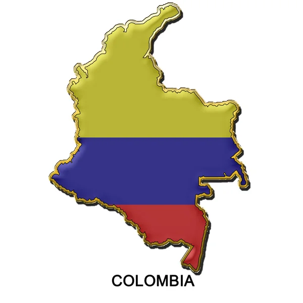 Kolumbie kovový čep odznak — Stock fotografie